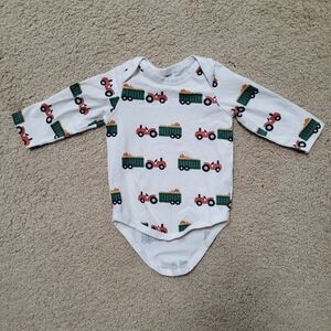 Monica + Andy Pumpkin Tractor Longsleeve Oneise 3-6 Month